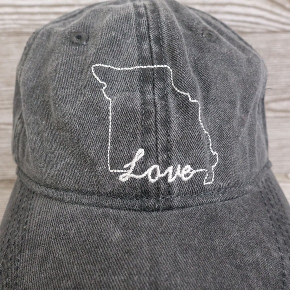 MISSOURI LOVE MAURICES ONE SIZE GRAY ADJUSTABLE CURVE BASEBALL HAT CAP - Picture 2 of 8